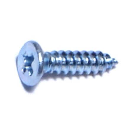Midwest Fastener Sheet Metal Screw, #4 x 1/2 in, Zinc Plated Steel Flat Head Phillips Drive, 100 PK 02996